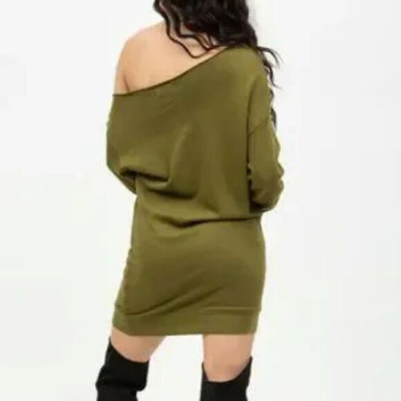 NWT - n: Philanthropy Lucia Sweatshirt Dress in Olive - Size S - Picture 2 of 10